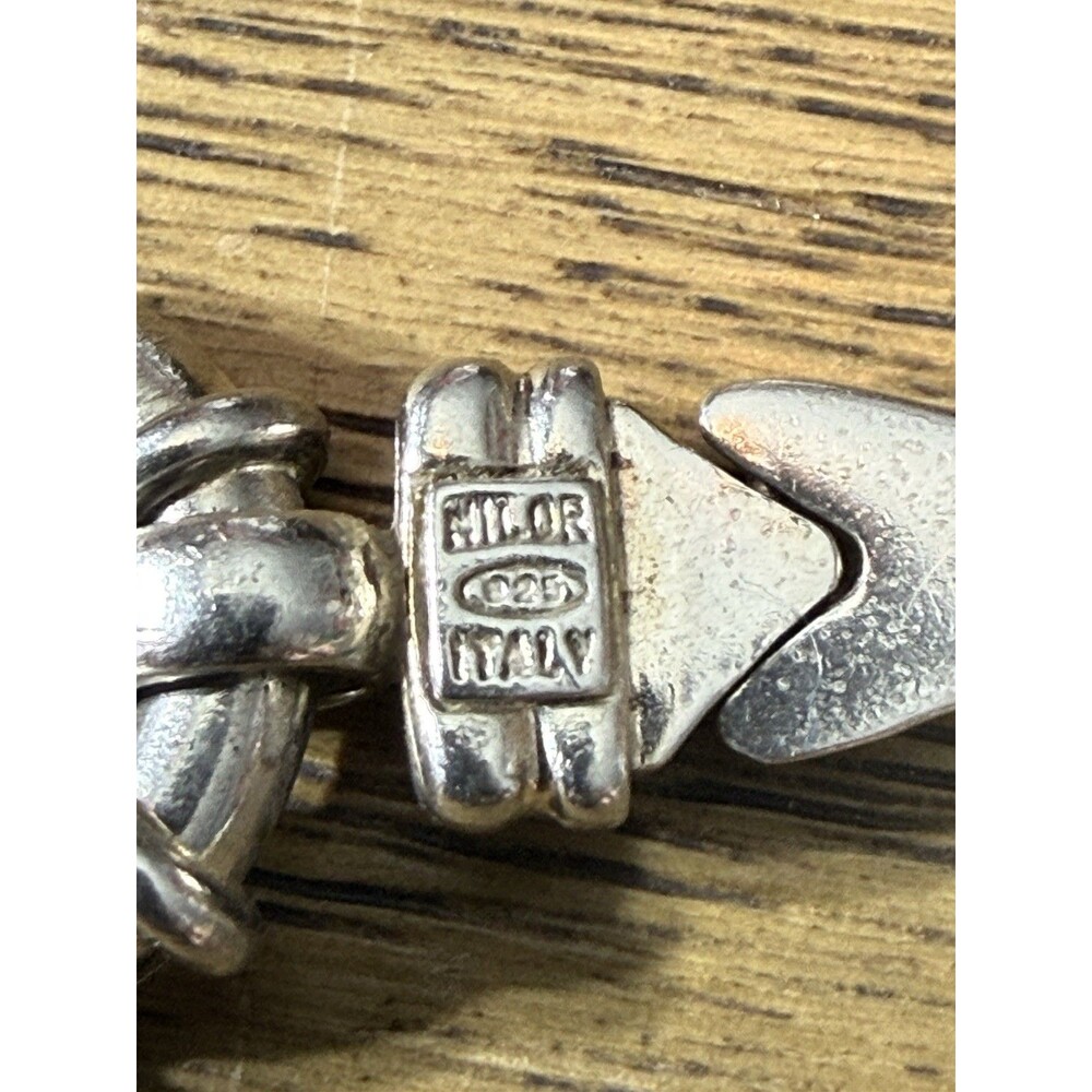 7” 7.1mm Vintage Milor Italian Sterling Silver Classy Link Bracelet